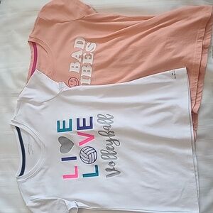 bcg girl's crew neck short sleeve graphic t-shirts size large bundle of 2